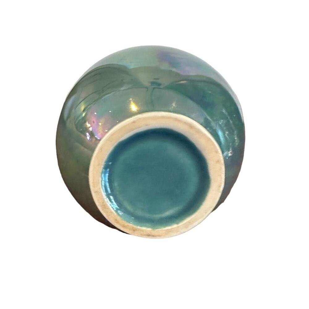 Vintage Blue Opalescent Art Deco Style Bud Vase - Picture 3 of 4
